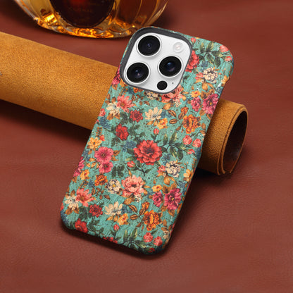 Floral Pattern Cork PC Phone Case