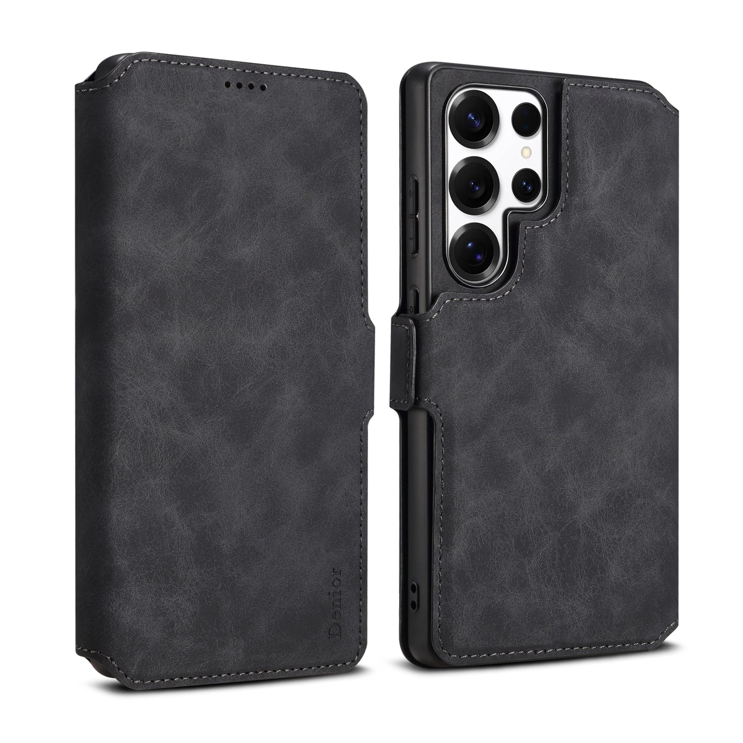 PU Retro Faux Leather Magnetic Wallet Phone Case (For Samsung)