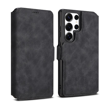 PU Retro Faux Leather Magnetic Wallet Phone Case (For Samsung)