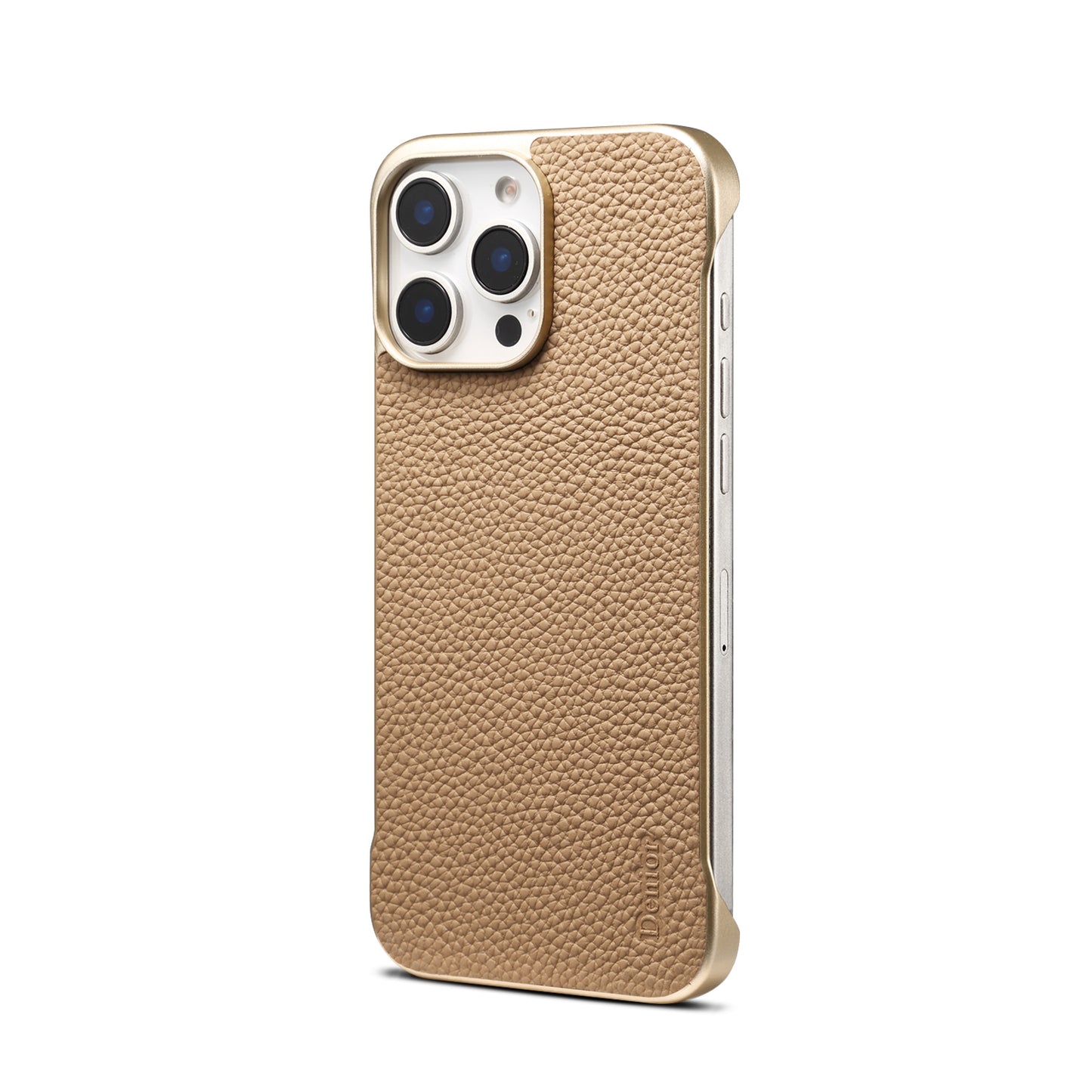 Genuine Leather Lychee Texture Magnetic Borderless Phone Case