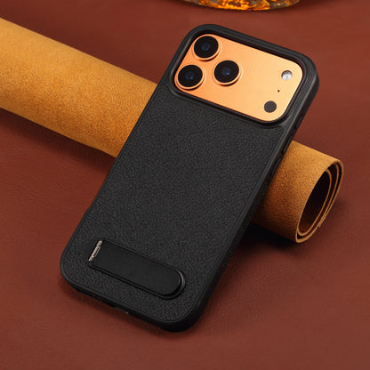 PU Faux Leather Lychee Texture In-line Stand Phone Case