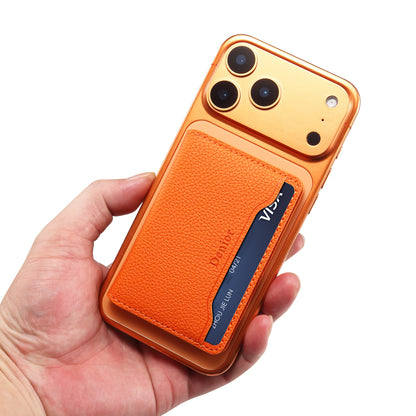 PU Faux Leather Lychee Texture Magnetic Card Holder