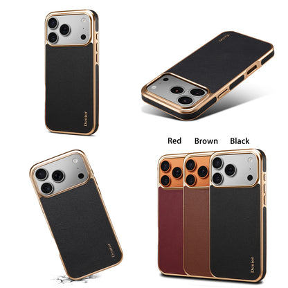 Luxury Car Style Genuine Leather Electroplated Phone Case