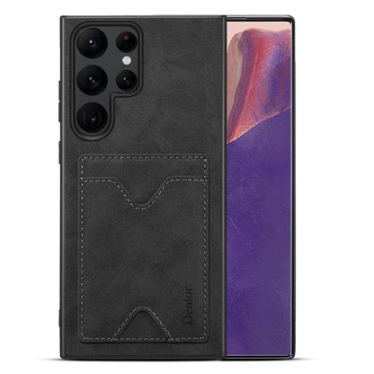 PU Retro Faux Leather Dual Card Slot Kickstand Phone Case (For Samsung)