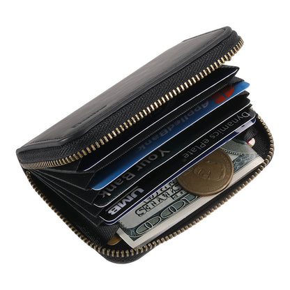 PU Skin-Feel Magnetic Zipper Card Holder