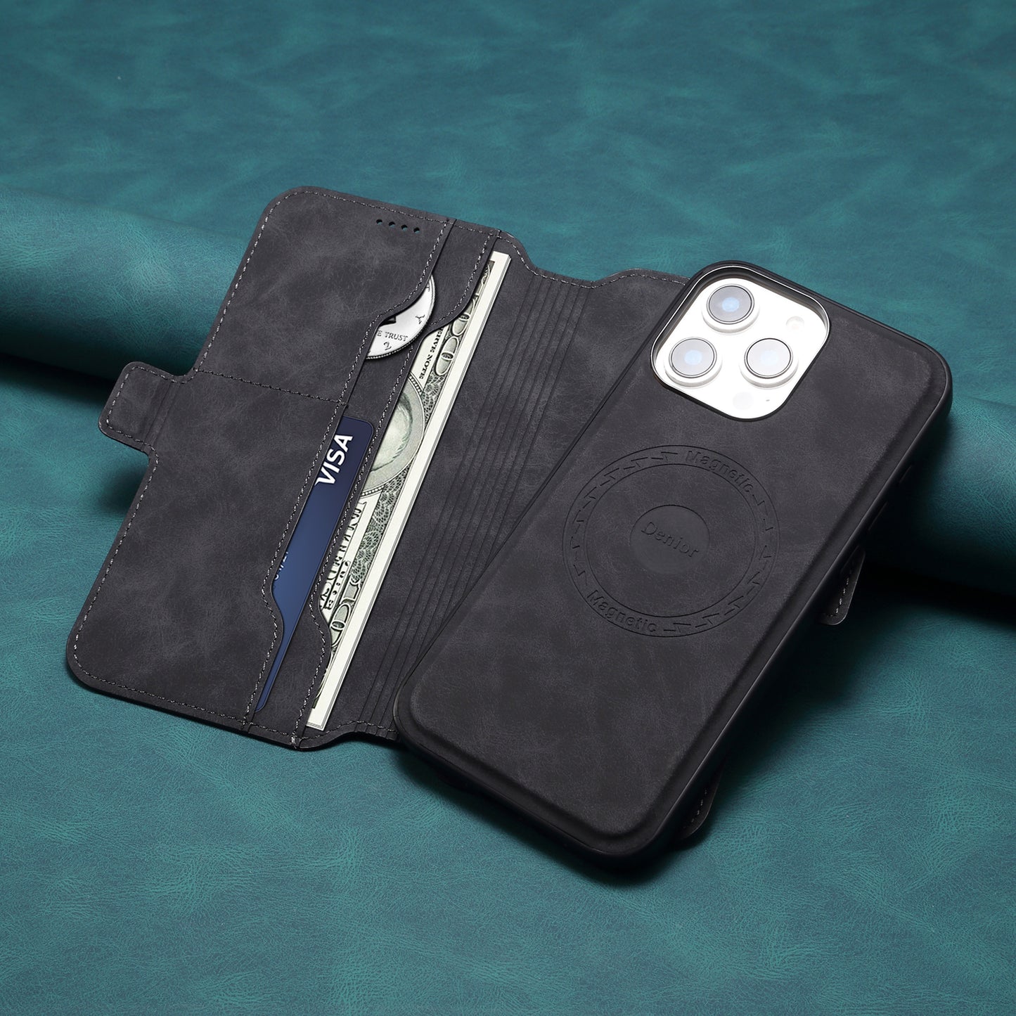 PU Retro Faux Leather Pattern Magnetic Wallet Phone Case