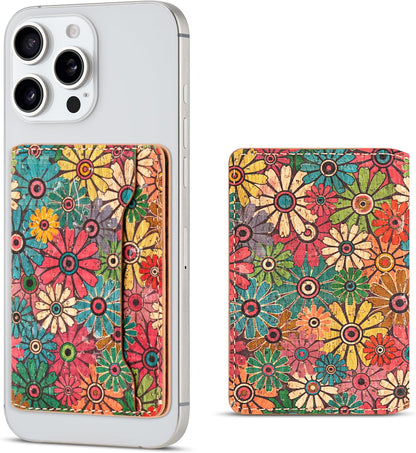 Cork Floral Magnetic Card Holder