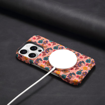 Floral Pattern Cork PC Phone Case