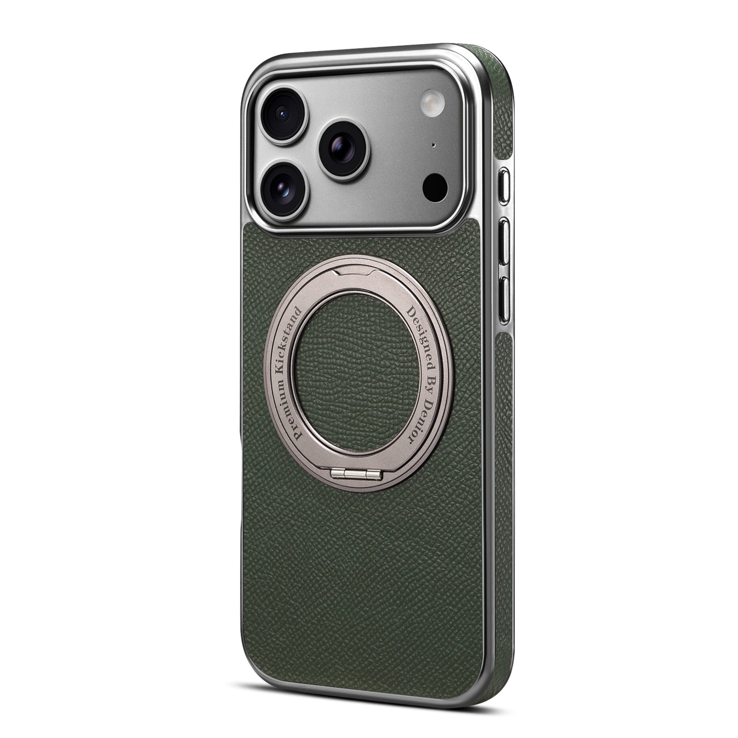 Genuine Leather Gear Electroplated Phone Case
