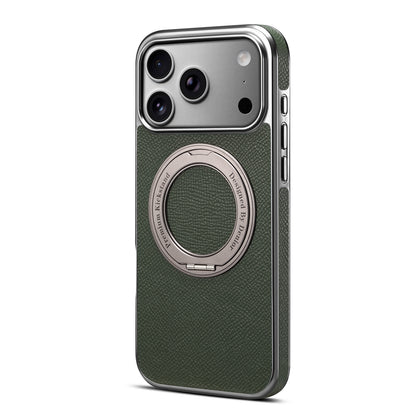 Genuine Leather Gear Electroplated Phone Case