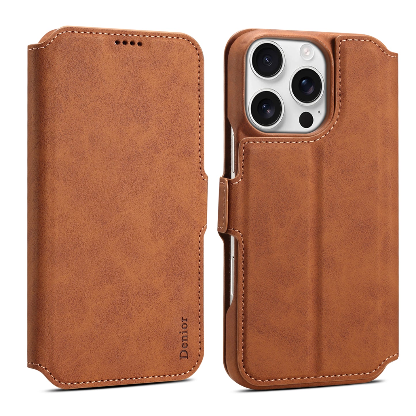 PC Retro Faux Leather Pattern Detachable Magnetic Wallet Phone Case