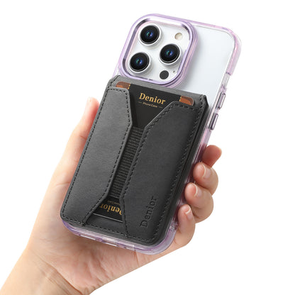 Bifold Vertical Elastic Rope Clip PU Leather Mag Wallet - Skin Feel