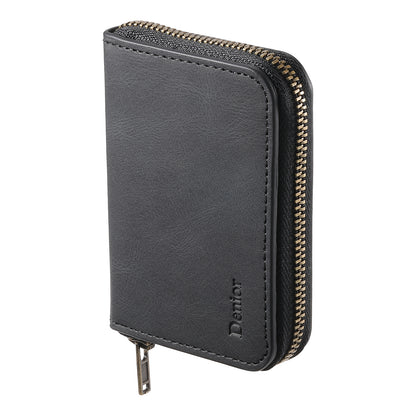 PU Skin-Feel Magnetic Zipper Card Holder