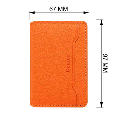 PU Faux Leather Lychee Texture Magnetic Card Holder