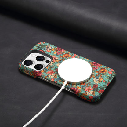 Floral Pattern Cork PC Phone Case