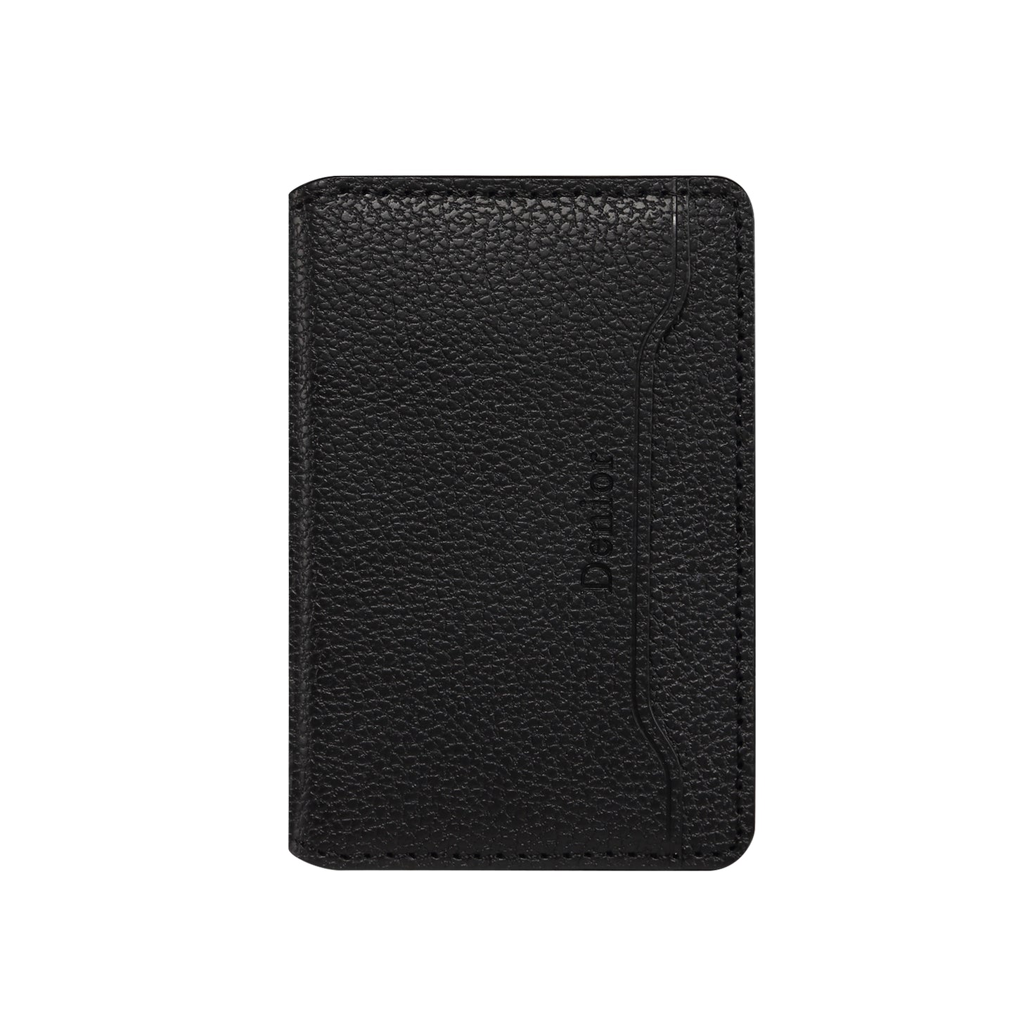 PU Faux Leather Lychee Texture Magnetic Card Holder