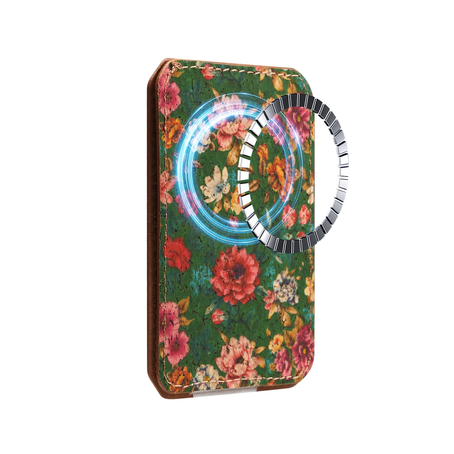 PU Faux Leather Lychee Texture Magnetic Card Holder