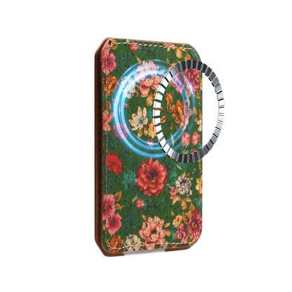 PU Faux Leather Lychee Texture Magnetic Card Holder