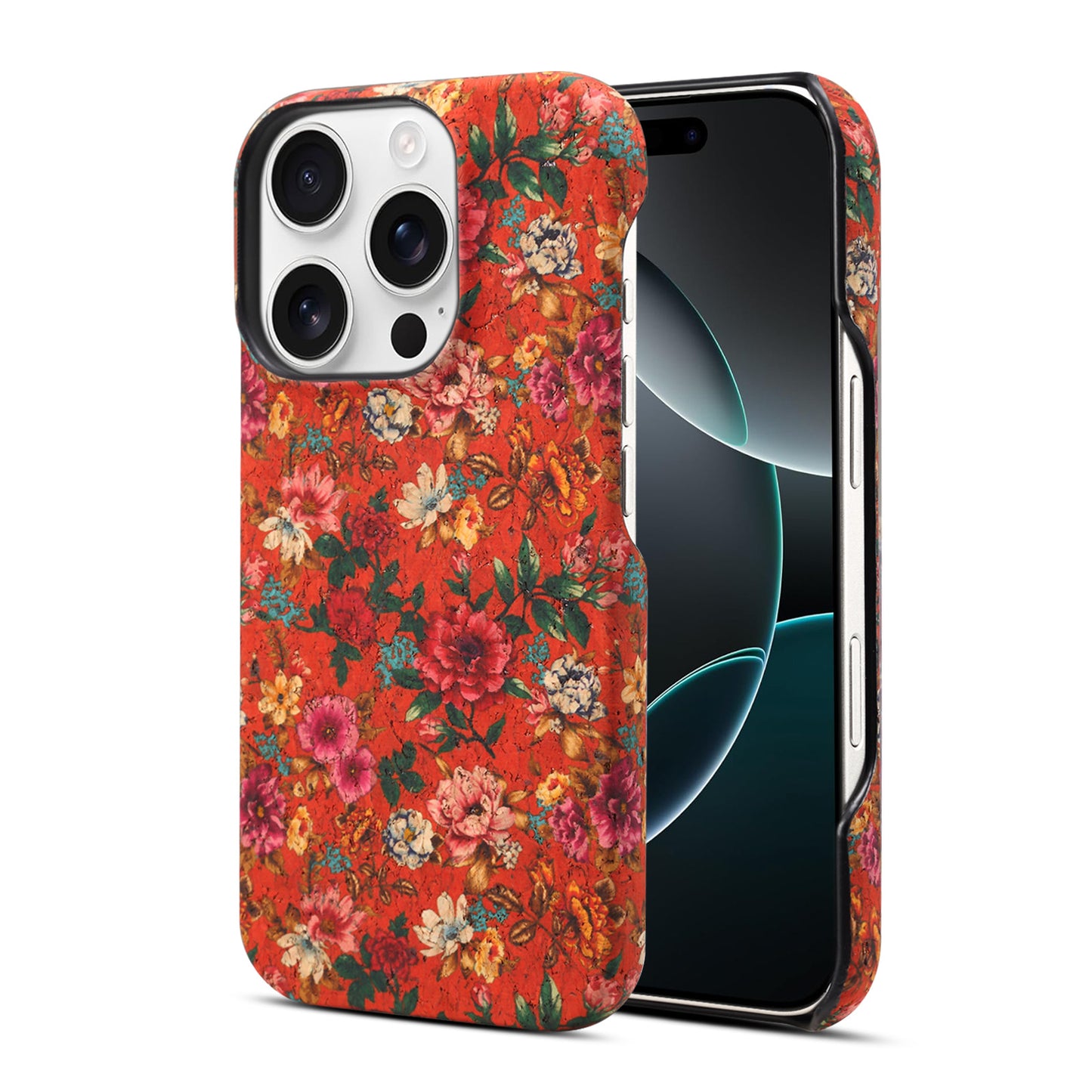 Floral Pattern Cork PC Phone Case