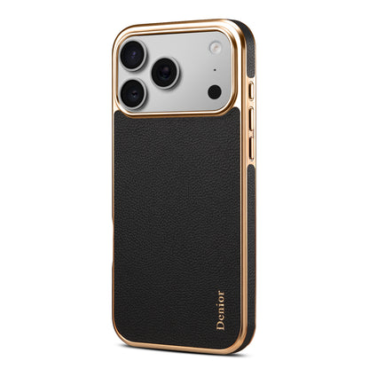 Luxury Car Style Genuine Leather Electroplated Phone Case