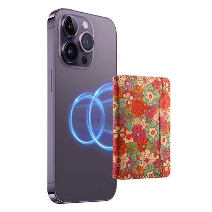 Cork Floral Magnetic Card Holder