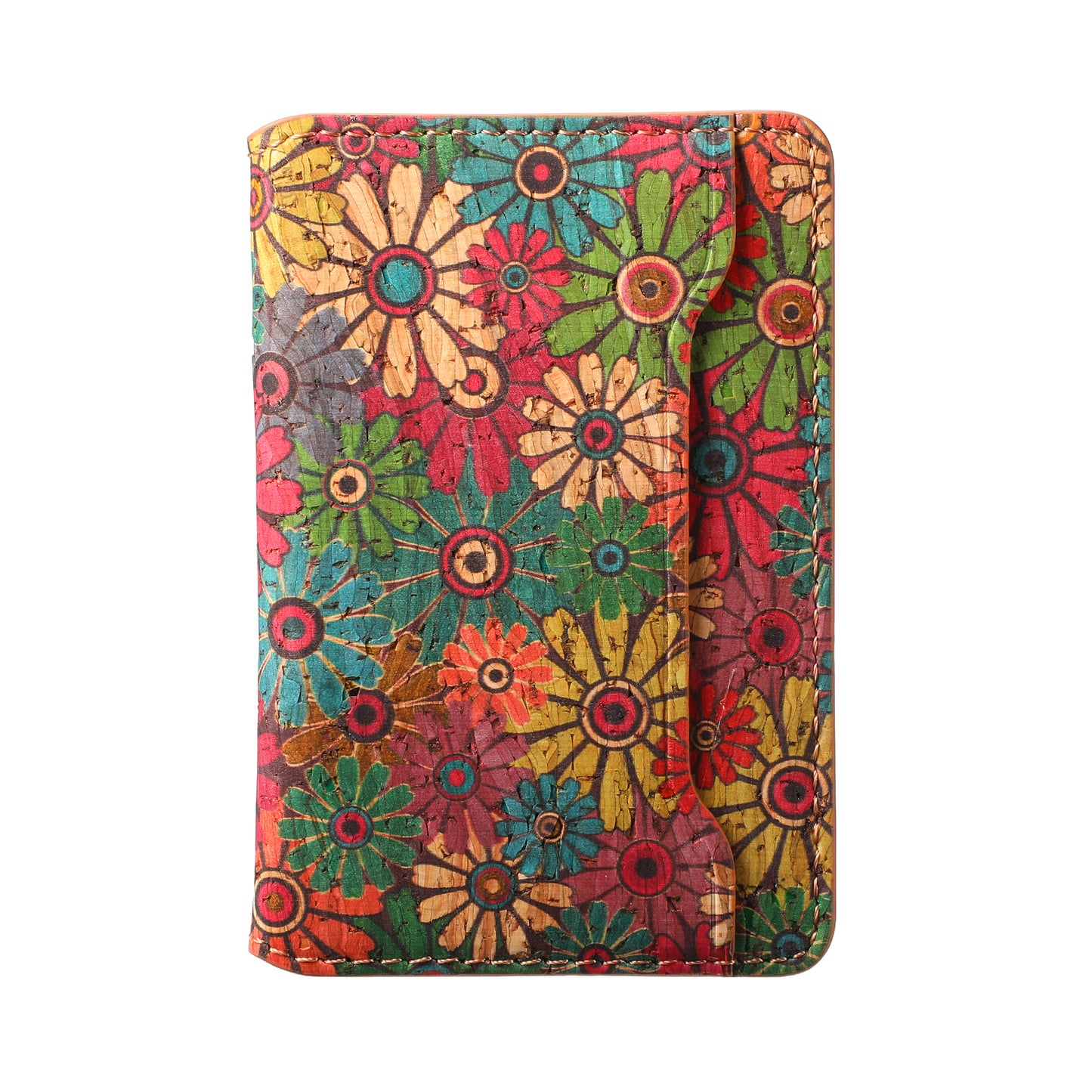 Glue Bifold Cork Card Holder - Floral