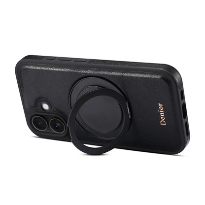 Genuine Leather 360° Rotating Gear Stand Phone Case