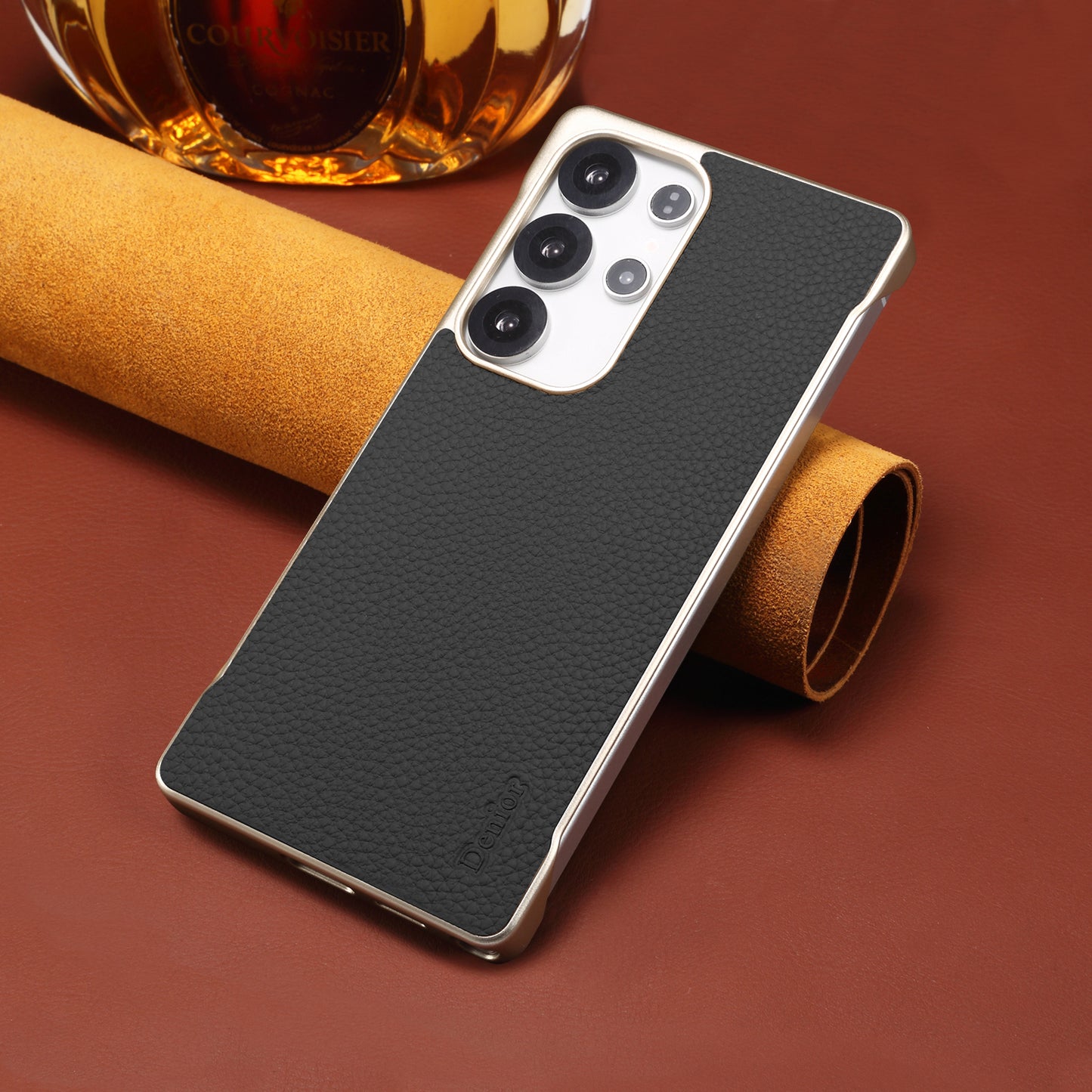 Genuine Leather Litchi Texture Magnetic Phone Case (For Samsung)