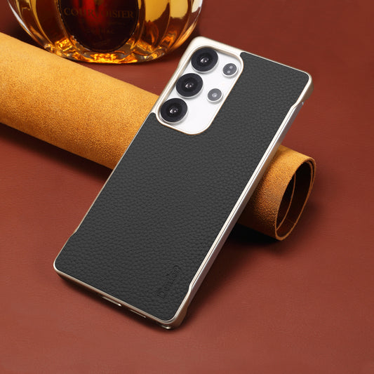 Genuine Leather Litchi Texture Magnetic Phone Case (For Samsung)