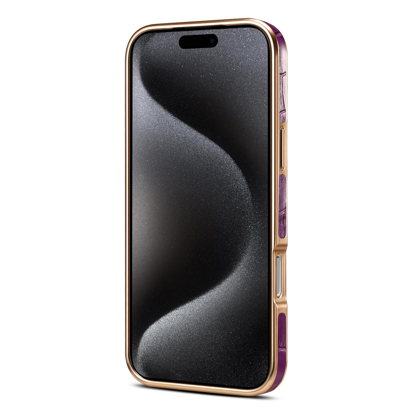 Genuine Leather Crocodile Texture Electroplated Phone Case