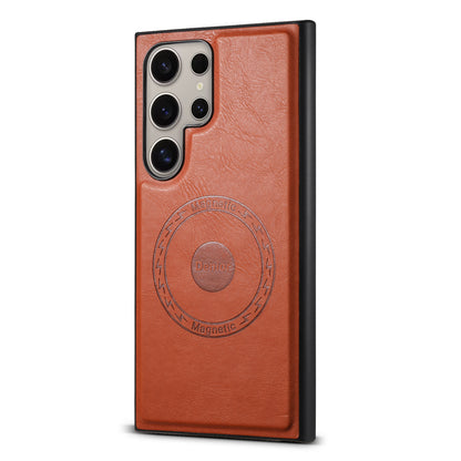 PU Faux Cowhide Texture Magnetic Phone Case (For Samsung)