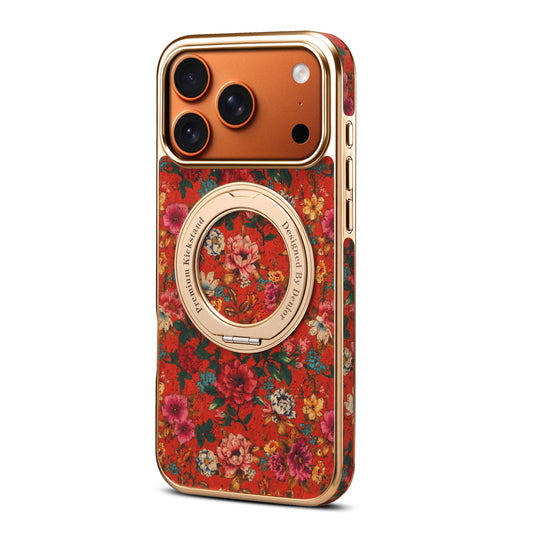 Floral Pattern Gear Electroplated Phone Case