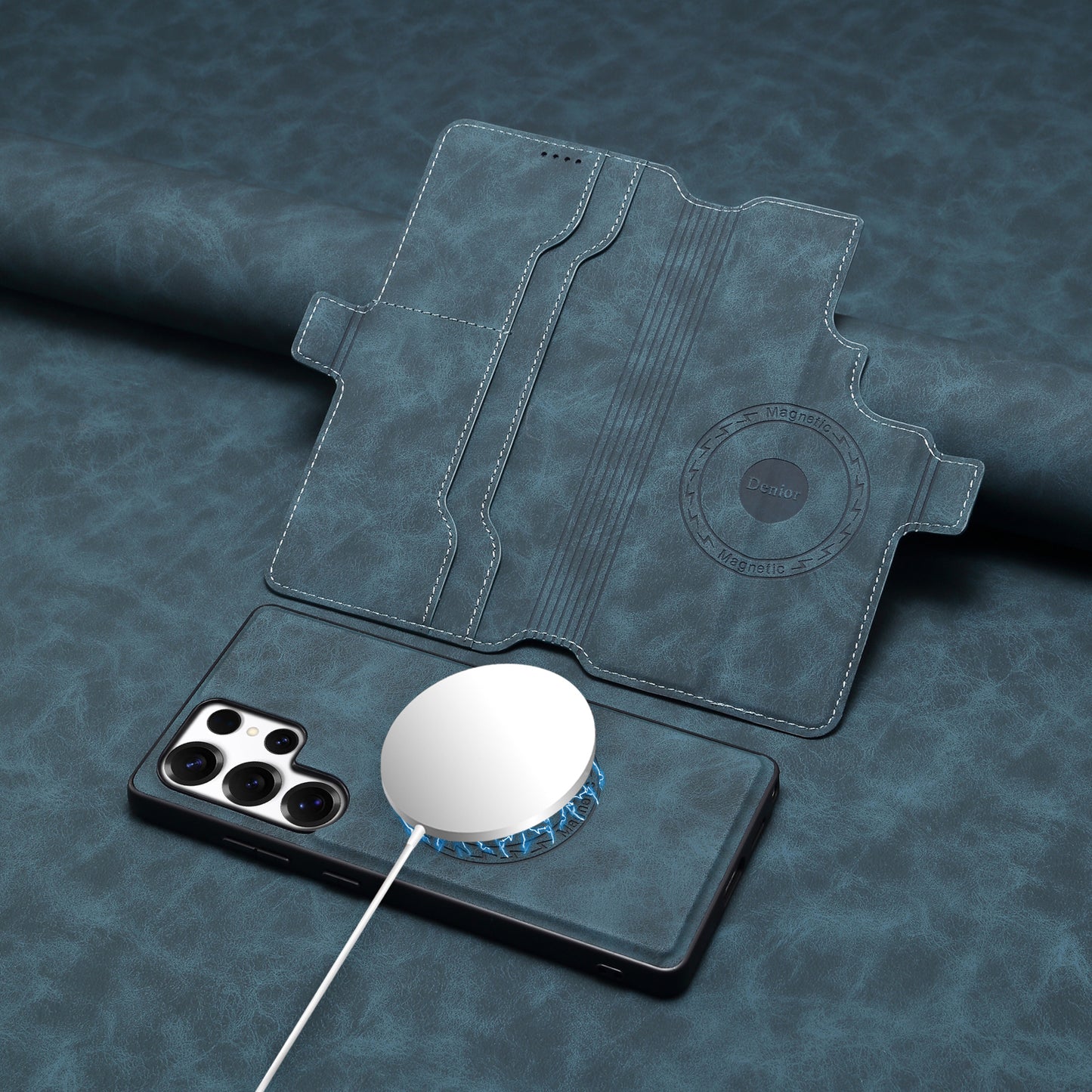 PU Retro Faux Leather Magnetic Wallet Phone Case (For Samsung)