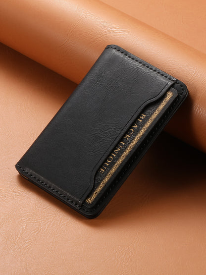 PU Faux Leather Cow Pattern Magnetic Card Holder