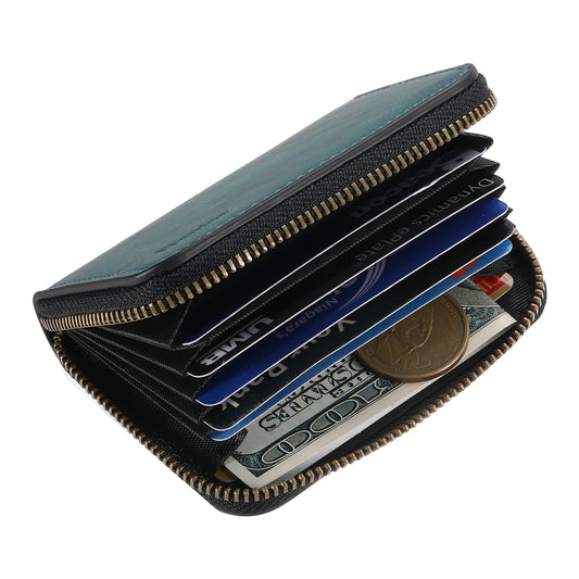 PU Skin-Feel Magnetic Zipper Card Holder