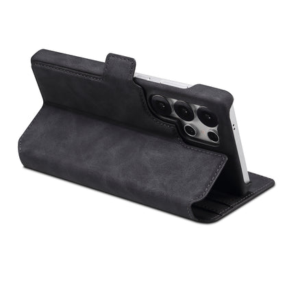 PU Retro Faux Leather Detachable Magnetic Wallet Stand Phone Case (For Samsung)