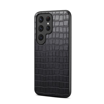 PU Faux Leather Crocodile Texture Phone Case Back Cover (For Samsung)
