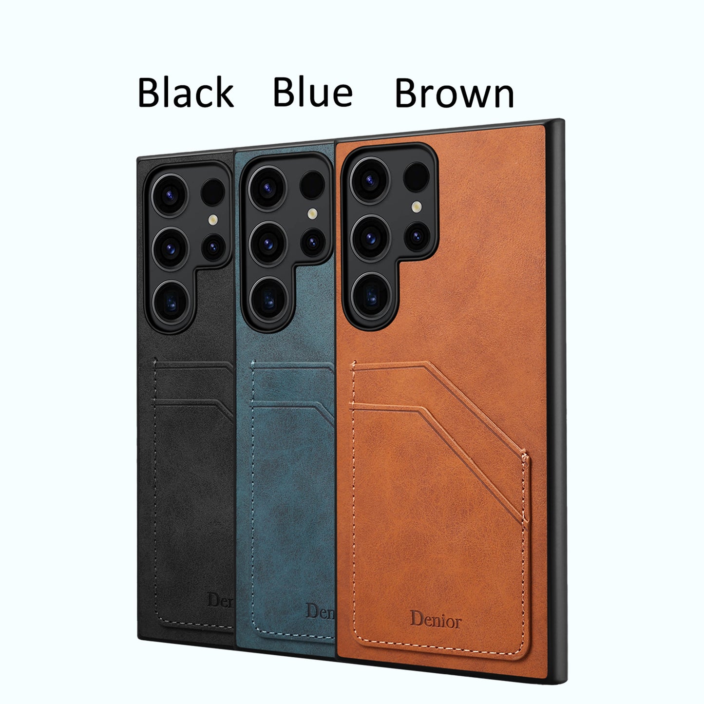 PU Retro Faux Leather Dual Card Slot Phone Case (For Samsung)