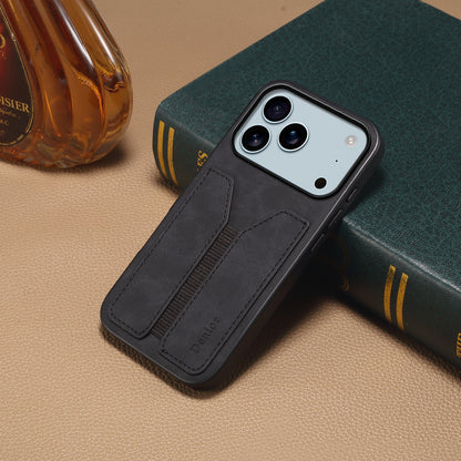 PU Retro Faux Leather DV Elastic Card Holder Phone Case (For iPhone)