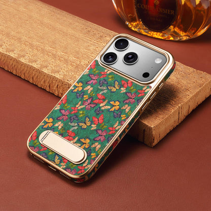 Cork Butterfly In-line Stand Magnetic Electroplated Phone Case