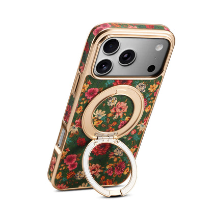 Floral Cork Wooden Case - 360 Kickstand
