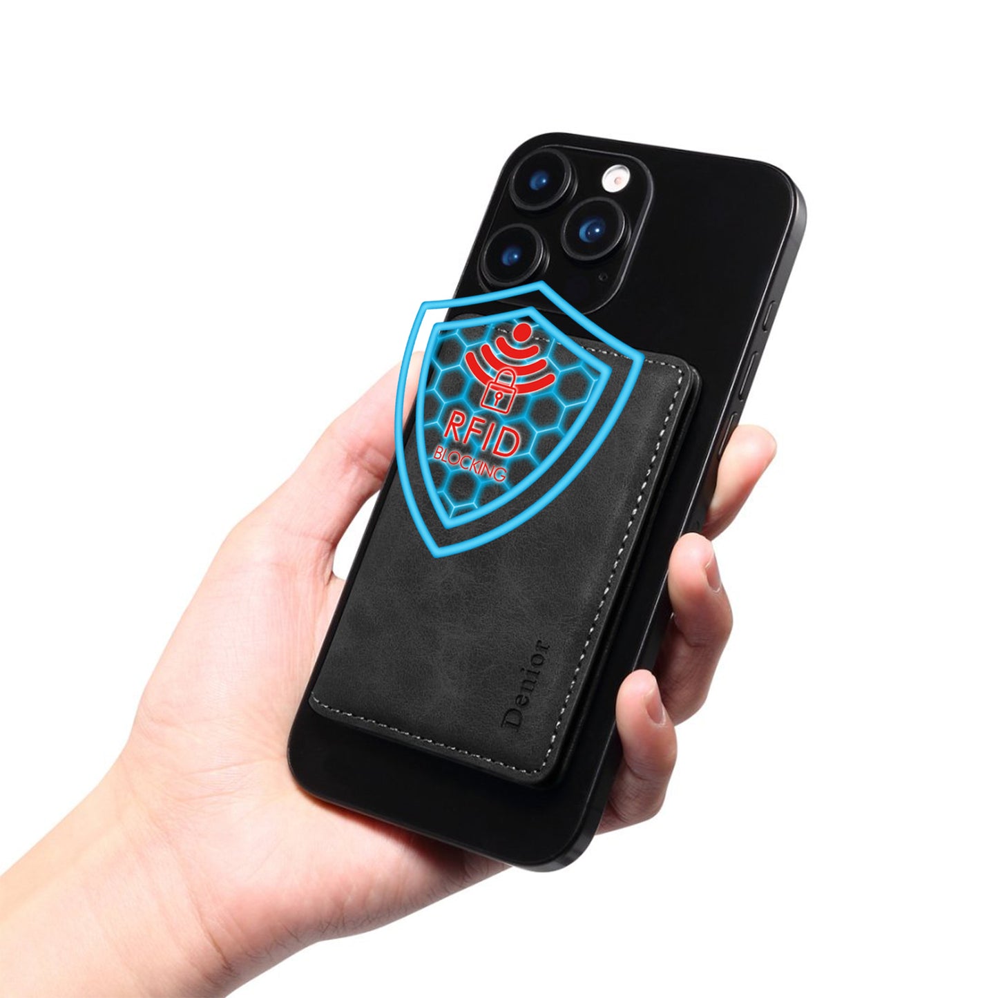 PU Faux Leather Vintage Pattern Side-Open Magnetic Card Holder