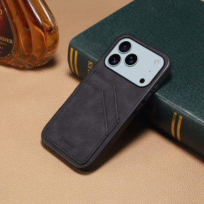PU Retro Faux Leather Dual Card Slot Phone Case (For iPhone)