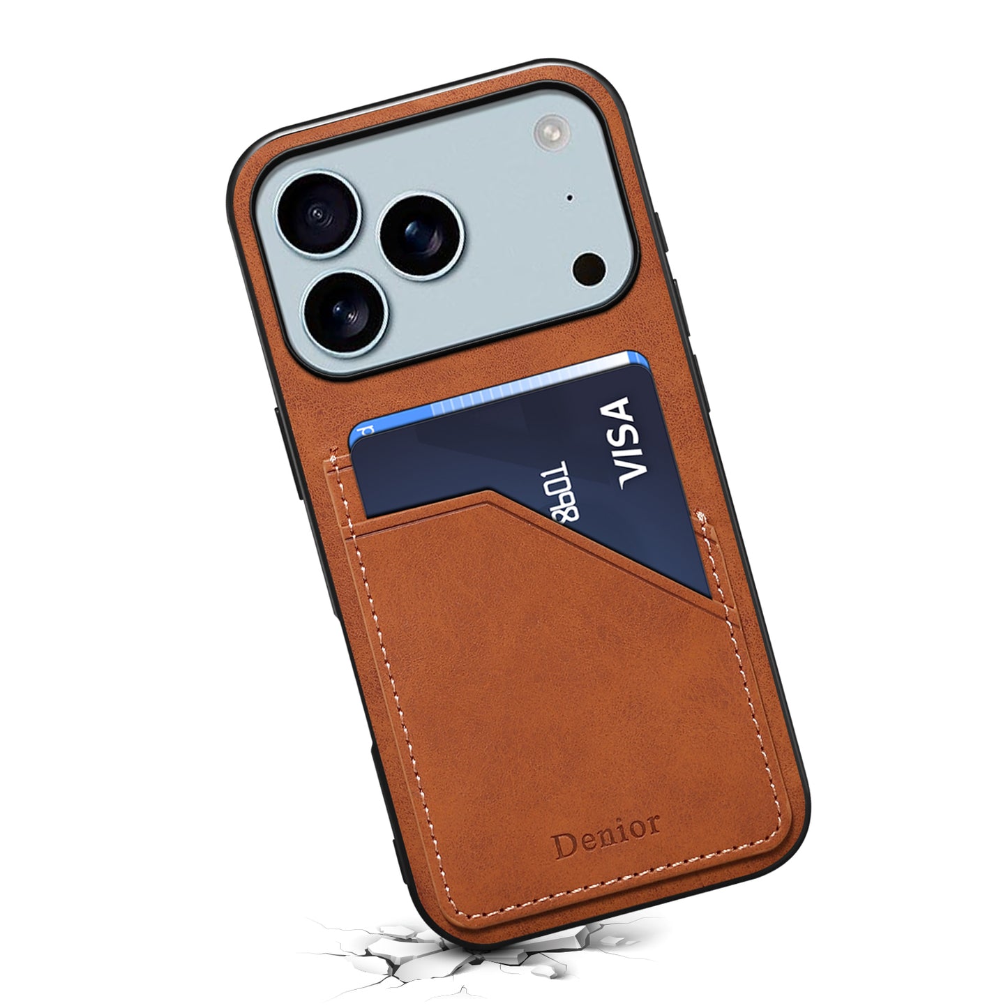 PU Retro Faux Leather Dual Card Slot Phone Case (For iPhone)