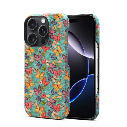 Butterfly Wooden PC Case For iPhone (Half-Cover)