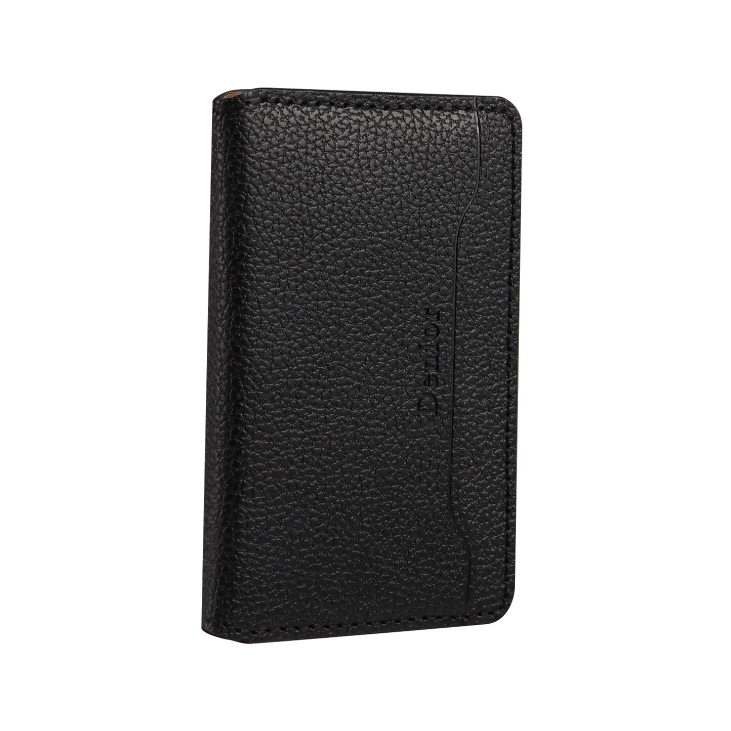 PU Faux Leather Lychee Texture Magnetic Card Holder