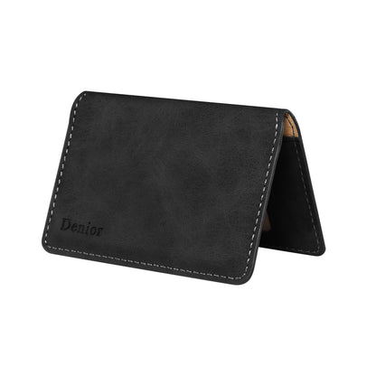 PU Faux Leather Vintage Pattern Side-Open Magnetic Card Holder
