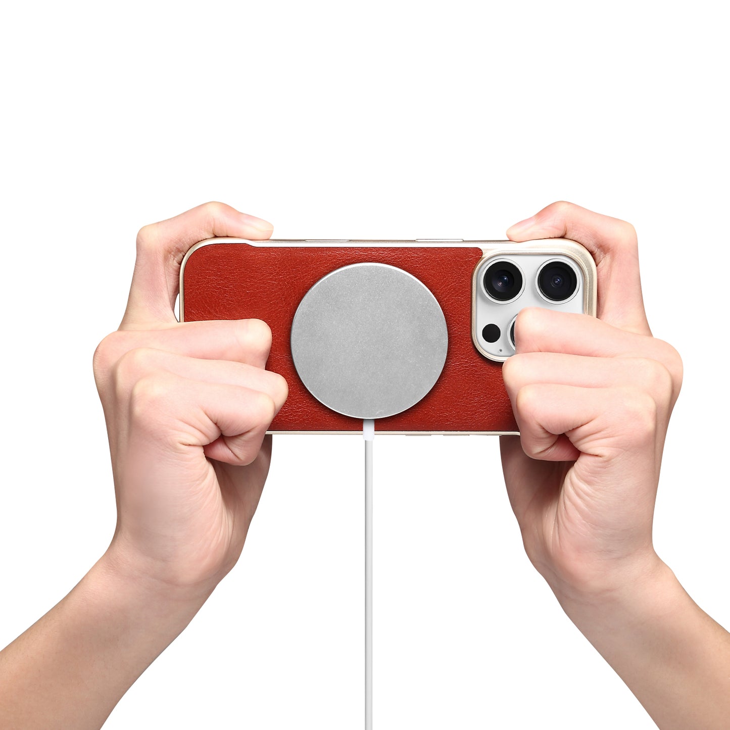 Genuine Leather Borderless Magnetic Phone Case