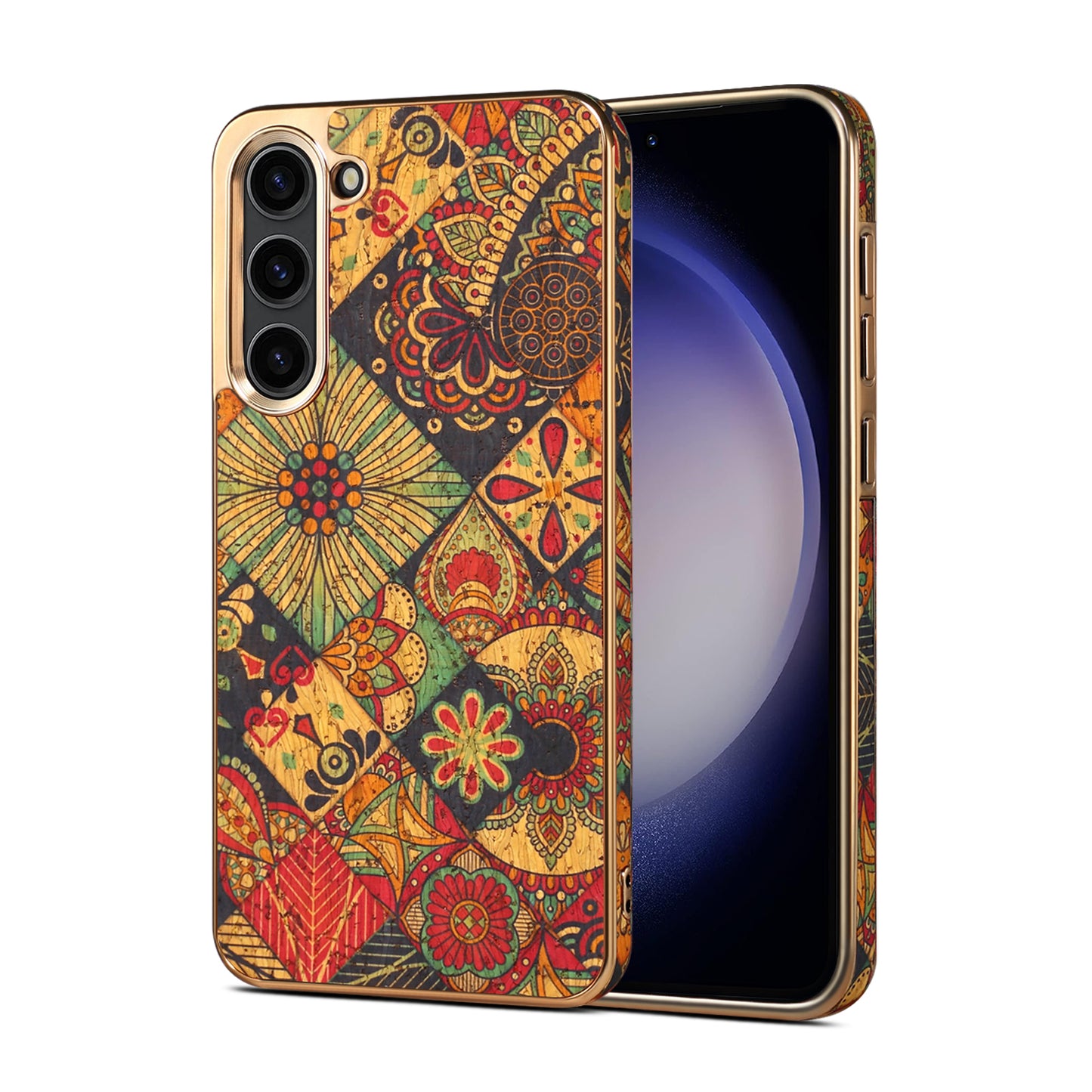Cork Floral Electroplated Phone Case (For Samsung)