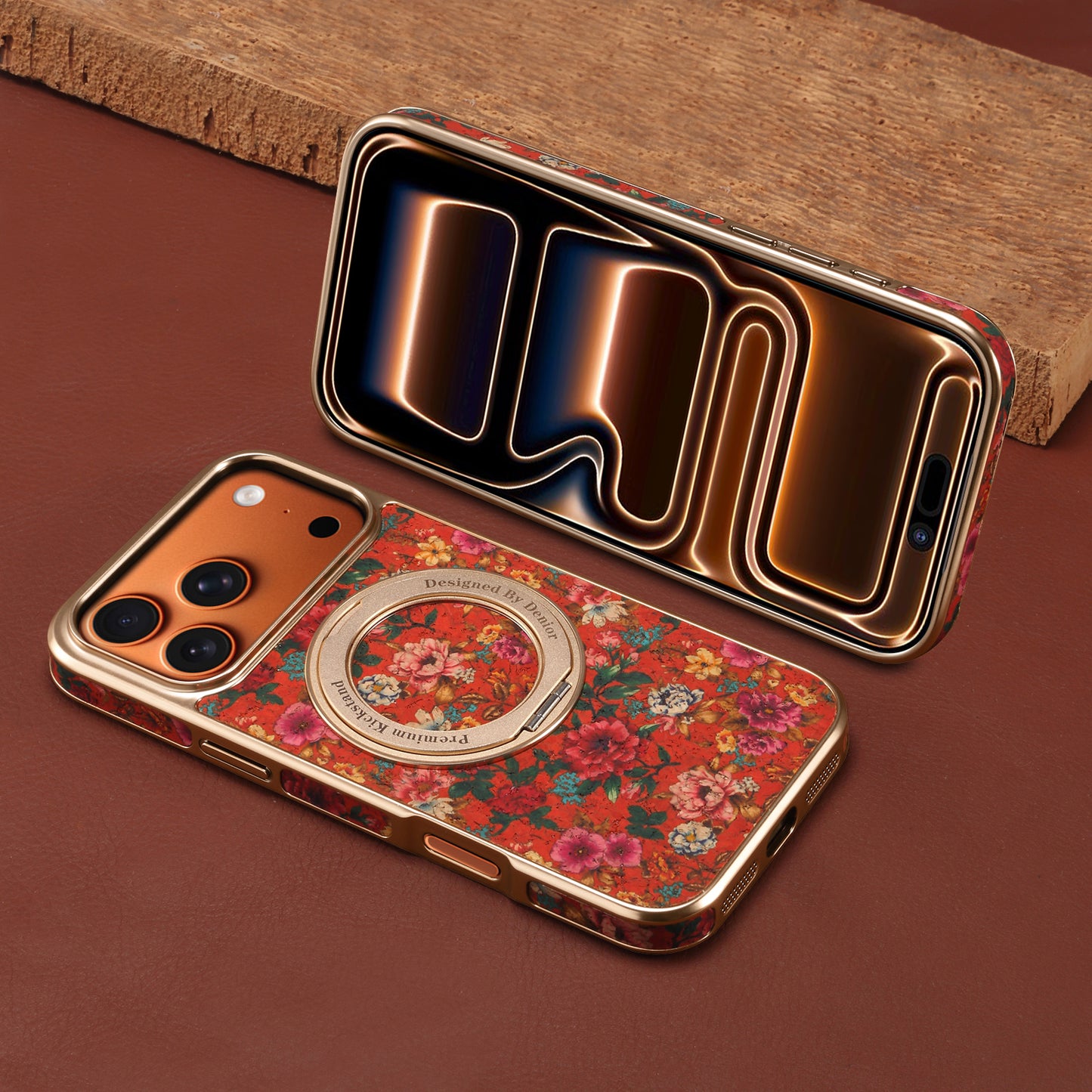 Floral Pattern Gear Electroplated Phone Case